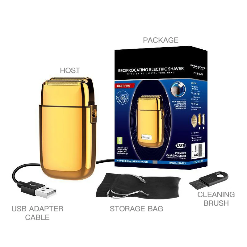 Лидер продаж, высокоскоростной электробритва золотого цвета, умный мужской триммер для бороды, бритва, перезаряжаемые бритвы и триммеры, бритва, Парикмахерская