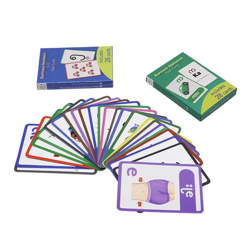 Customized Printed Flash Cards Full Color ABC Learning Card Kids Phonic Flashcards