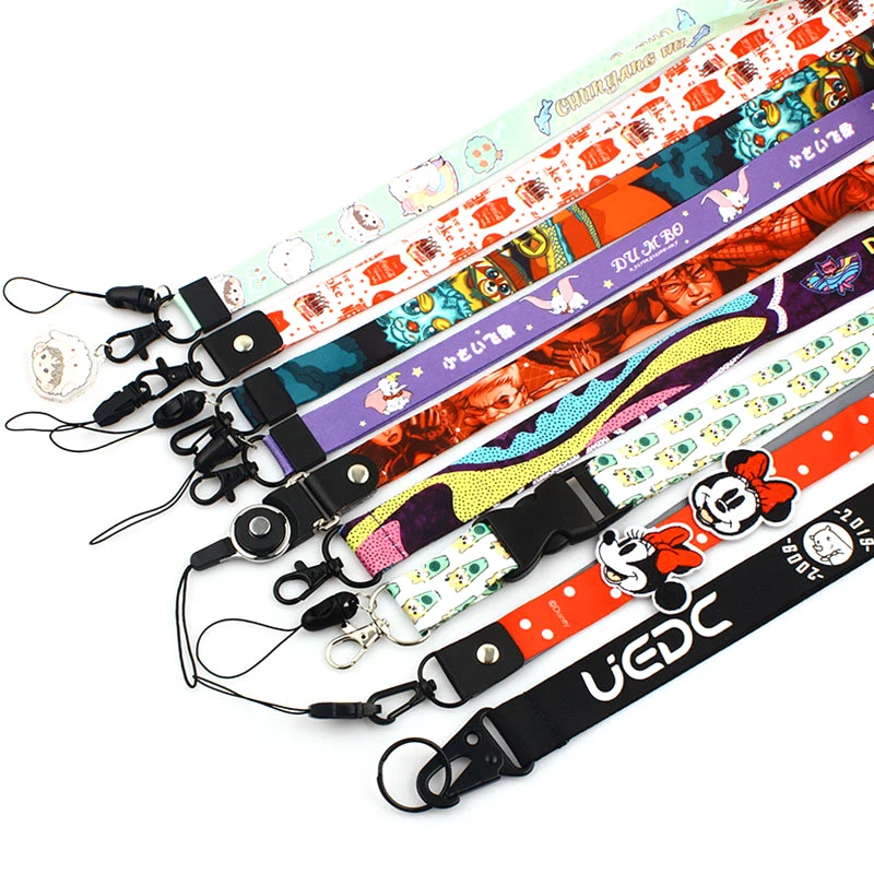 Hot sell custom logo zigzag pattern heat transfer neck strap safety breakaway lanyard with swivel metal clip