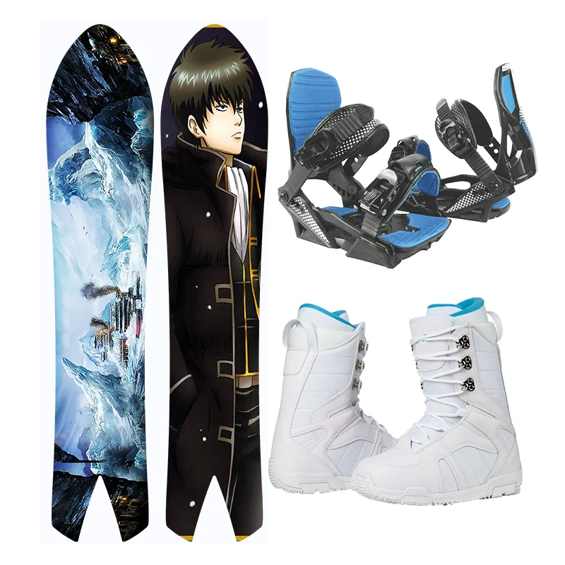 Custom Snowboards & skis step on binding powder swallow tail snow board set snowboard