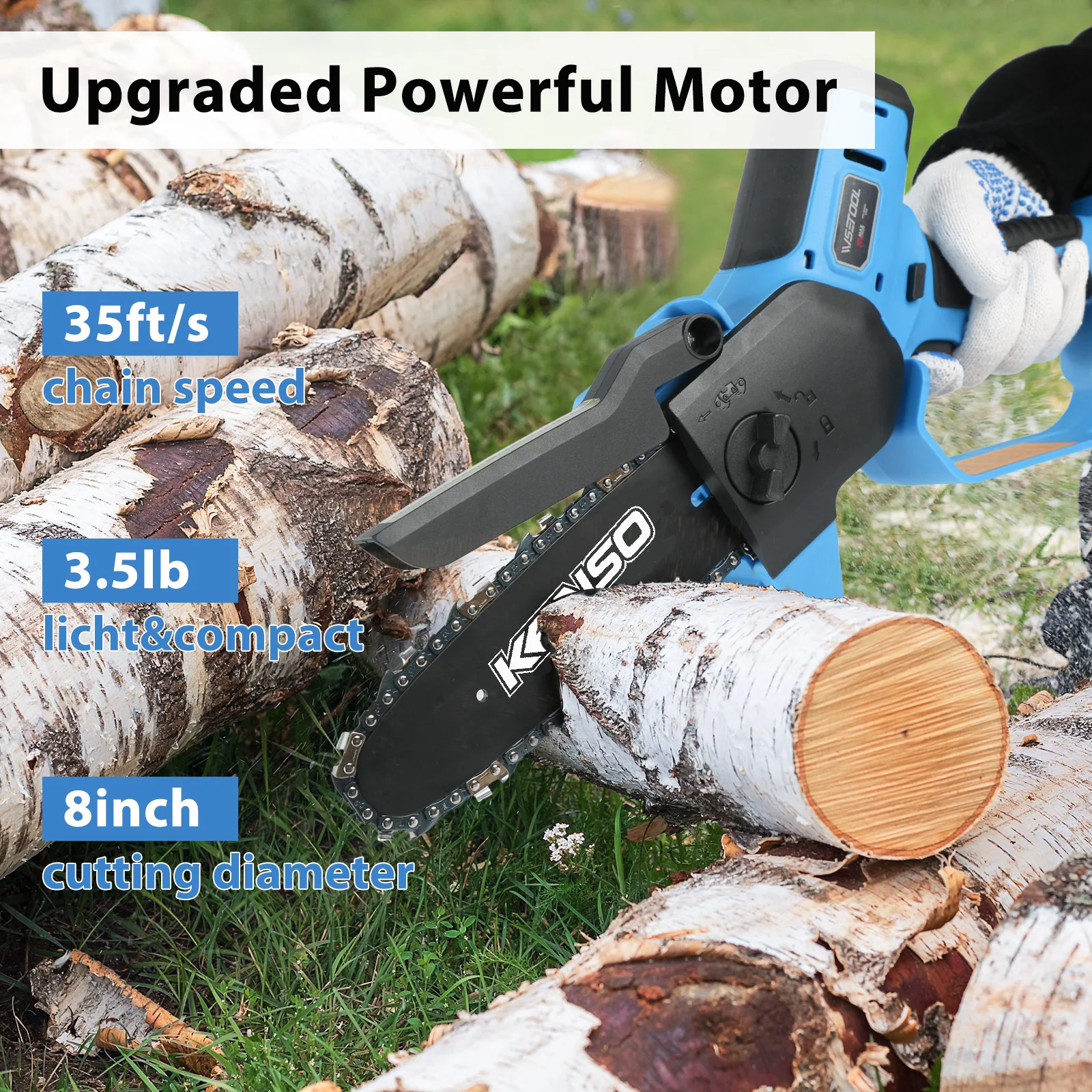 Popular  Mini Chain Saw Electric Garden Hand Tools Brush Motor Logging Cutter Pruning Garden Tool For 20V Battery