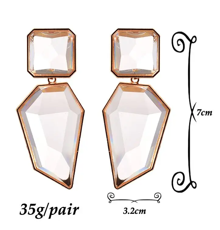 WIIPU Wholesale ZA Clear Pure Resin Drop Earrings Like Crystal Hanging Elegant Irregular Dangle Earrings Fine Jewelry For Wonmen