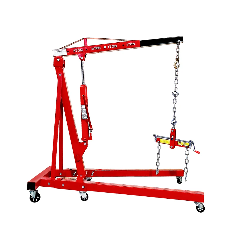 Factory Direct Supply Hydraulic Engine Hoist Lifter Car Jack 2Ton Foldable Small Lifting Shop Floor Crane