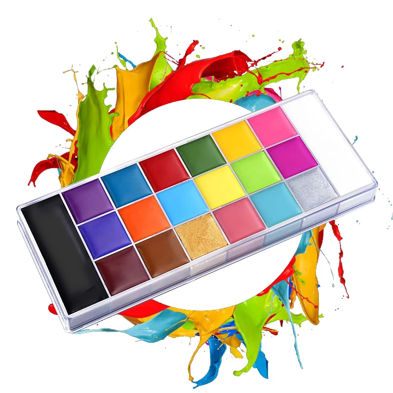 Face Body Paint Oil Palette Halloween Makeup 20 Color Professional Face Painting Kit Body Paint Palette