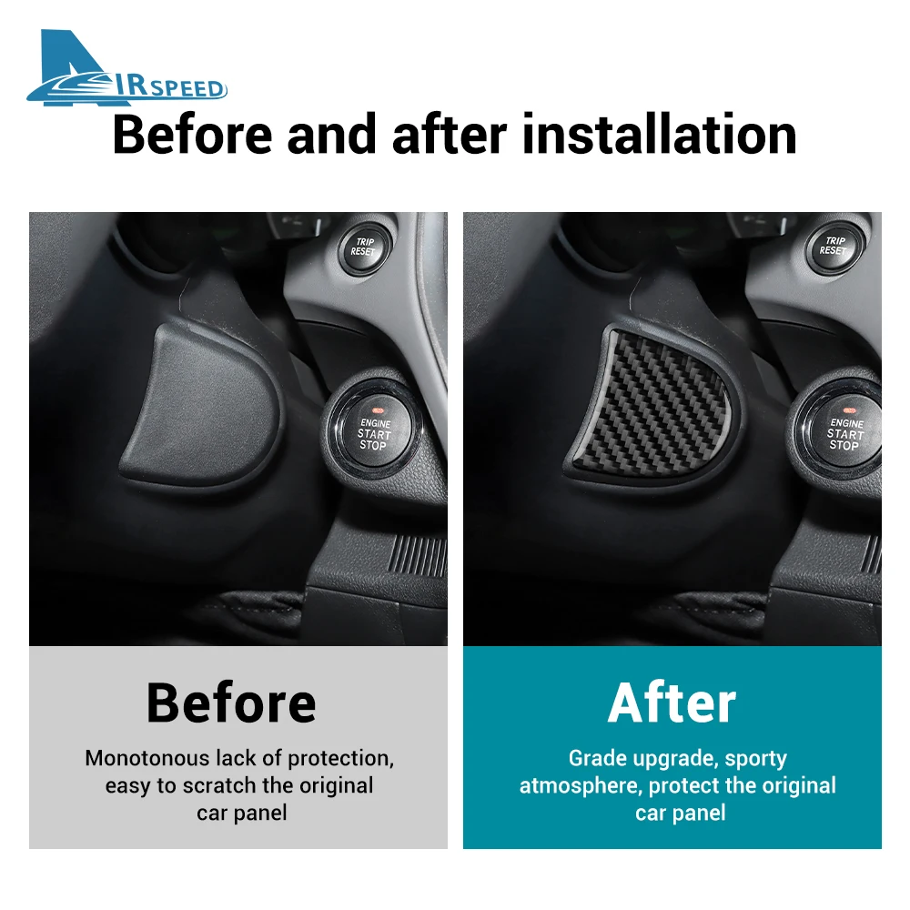 Real Soft Carbon Fiber Sticker For Subaru Crosstrek/ Impreza 2024 Car Below Steering Wheel Panel Interior Trim Accessories