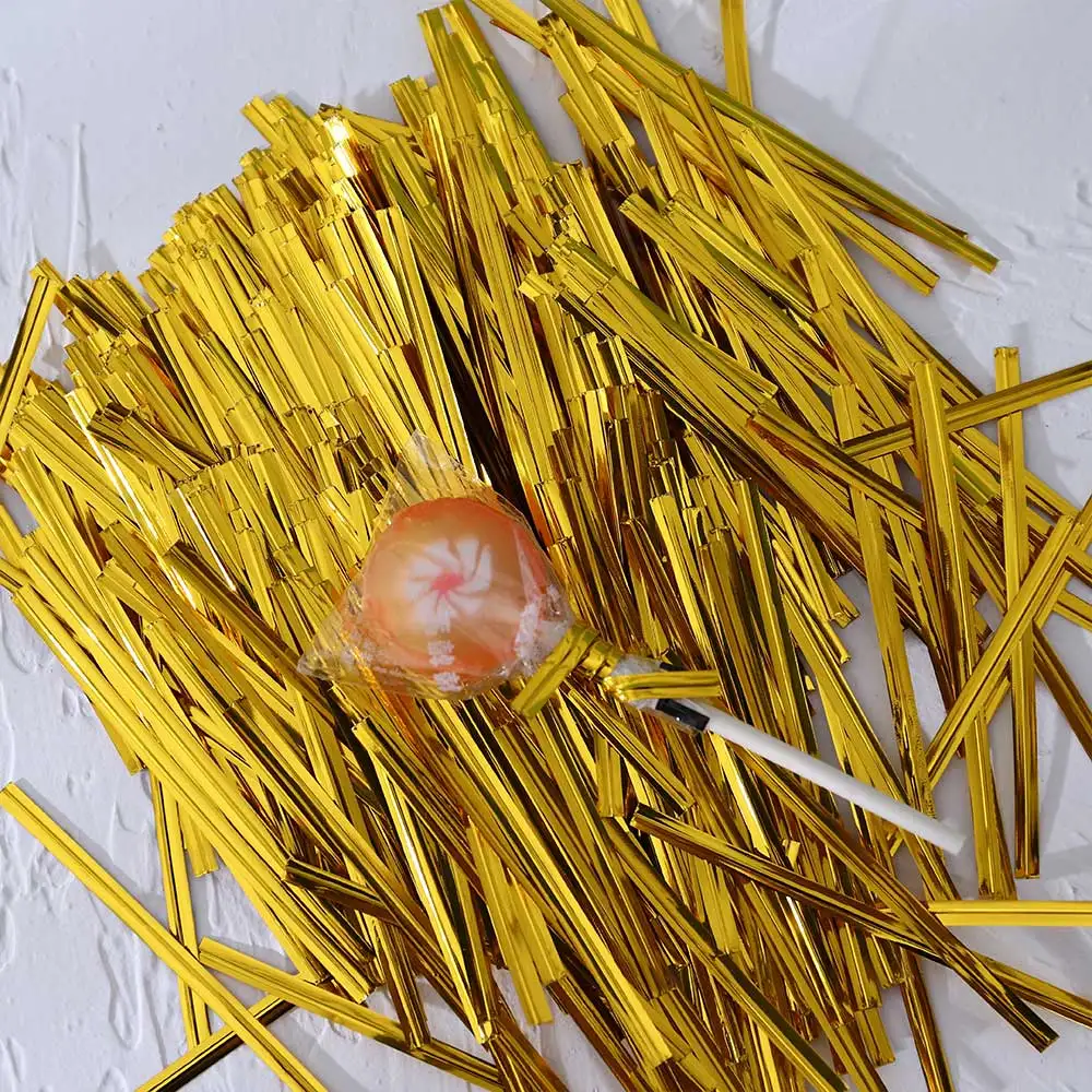 Biodegradable Vegetable Oven Bread Fish-Tail Black Golden Long Wire Metal Twist Ties Paper Roll