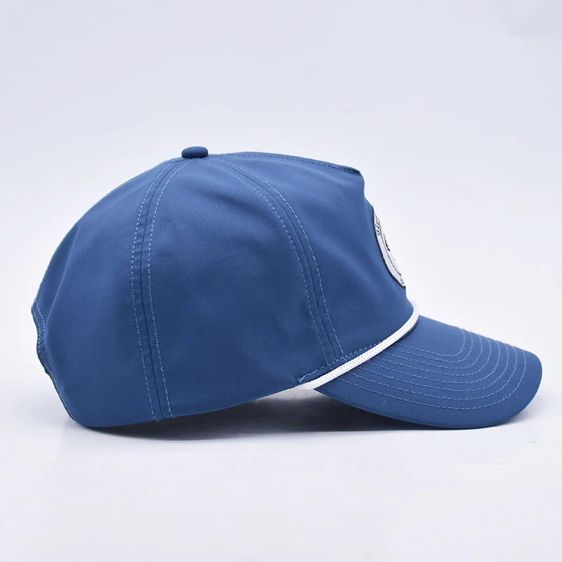 Wholesale Blue Rope Baseball Cap Custom Structured Embroidery Logo 5 Panel Golf Hats Gorras