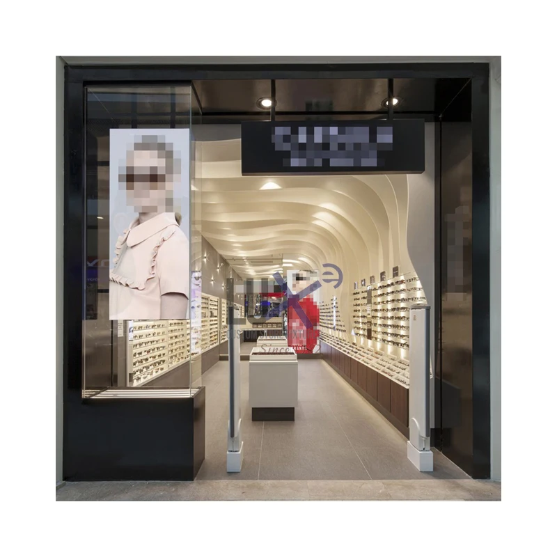 LUX Latest Fashion Modern Custom European Style White Wood Optical Shop Design Wall Optical Display Cabinets