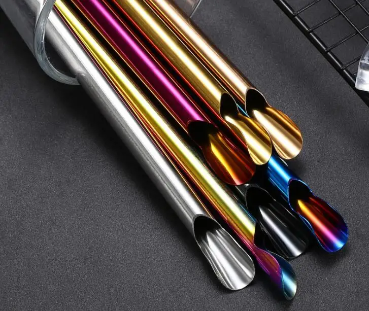 Bubble Boba Tea and Milkshakes Angled Boba Stainless Steel Reusable Smoothie Straw