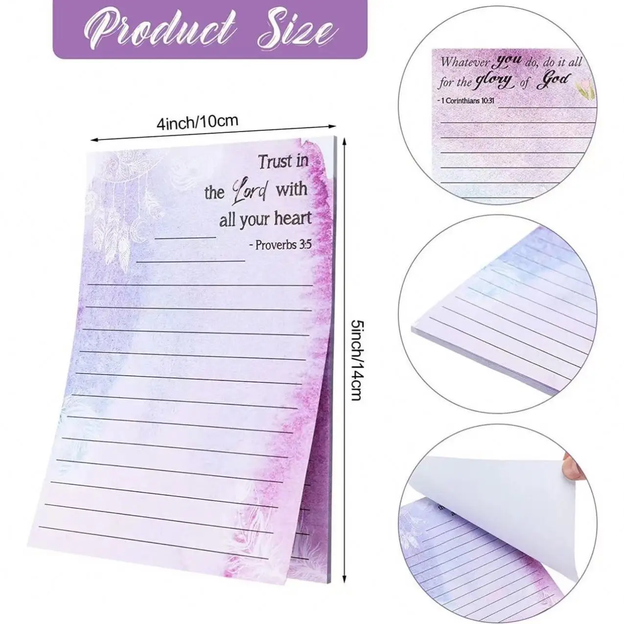 Colorful flower notepad English horizontal line memo notebook sticky notes strong sticky note sticker can be fixed
