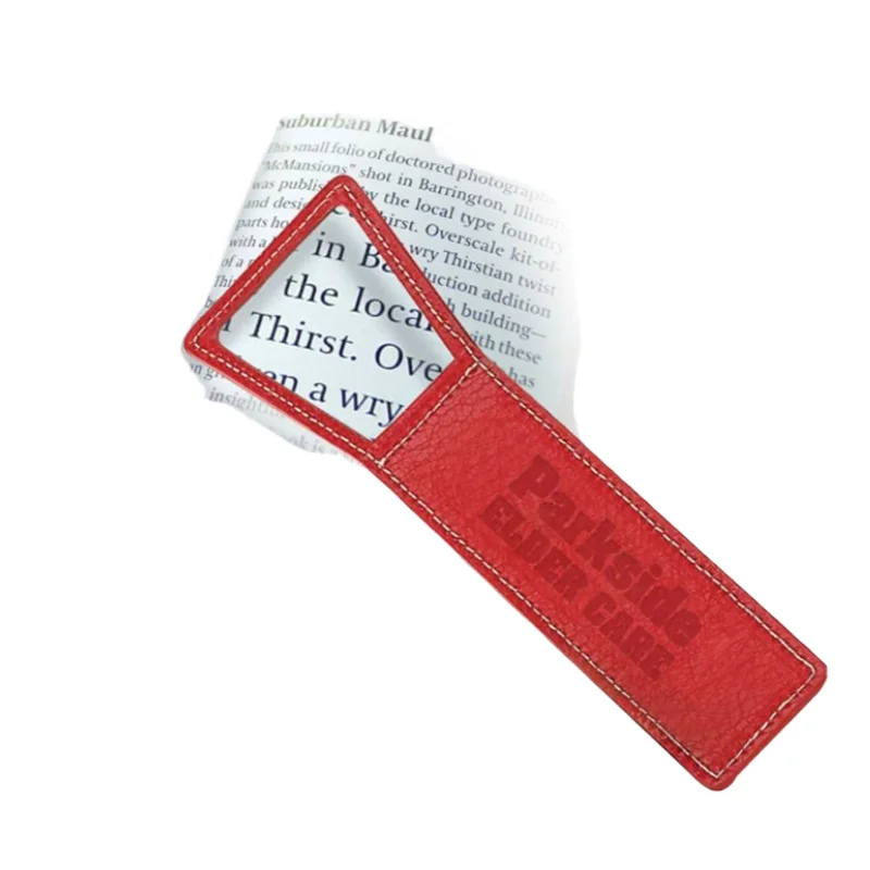 zhuoyue custom leather reading bookmark Handheld book holder with magnifying glass