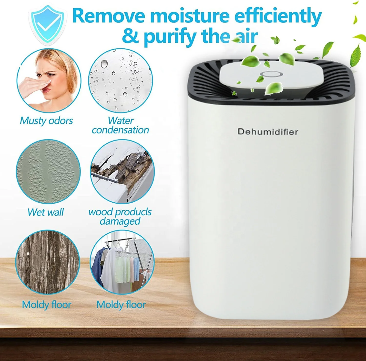 wholesale factory price Smart Portable Mini Small  Desk Wardrobe Deshumificador Household Home Room Air Dehumidifiers