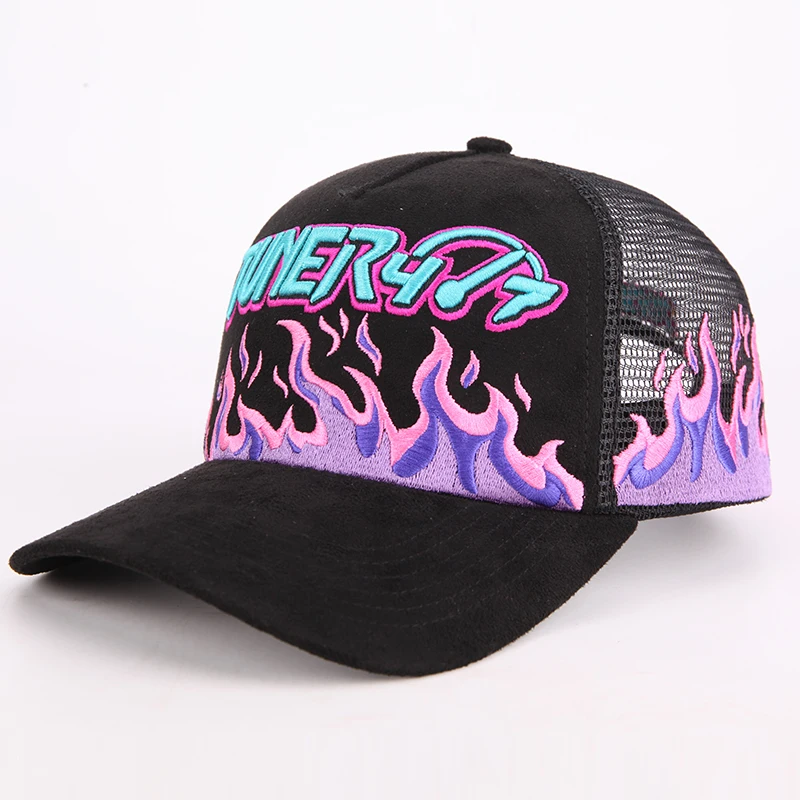 Customize Mesh Hats Custom 5 Panel 3d Embroidery Logo Mesh Snap Truck Cap design Trucker Hats