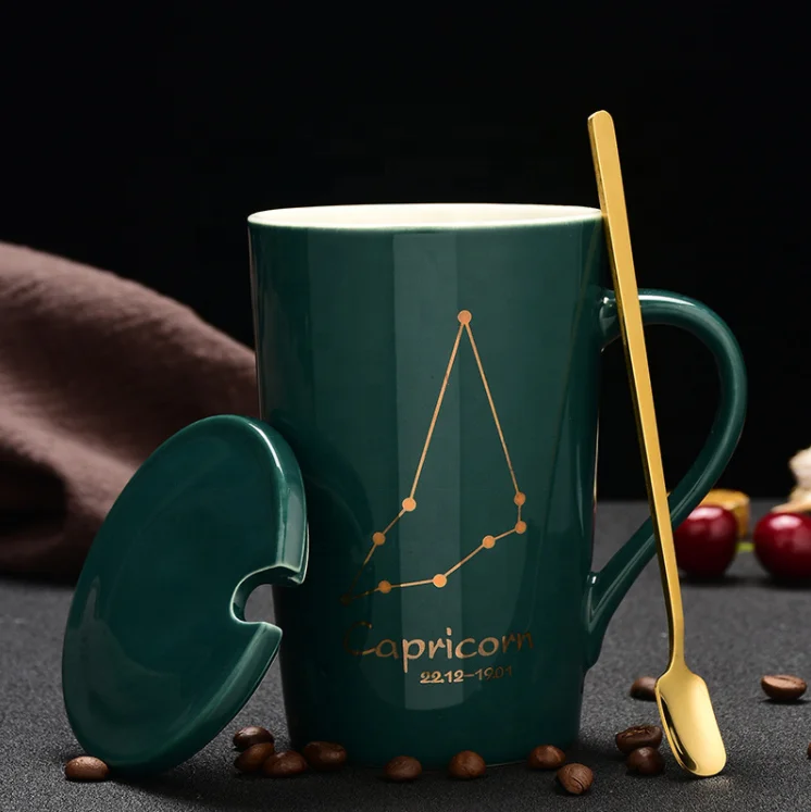 Factory supply cheap custom ceramic coffee mug with lid