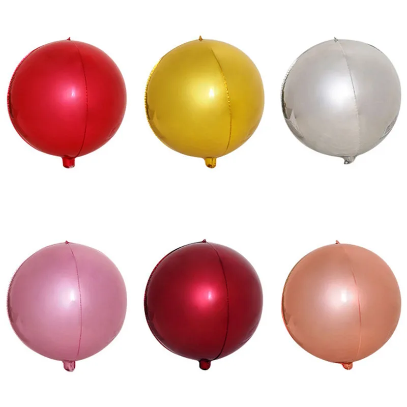 4D Large Round Sphere Aluminum Foil Balloon Mirror Metallic Silver Globos Birthday Party Wedding Baby Shower Marriage