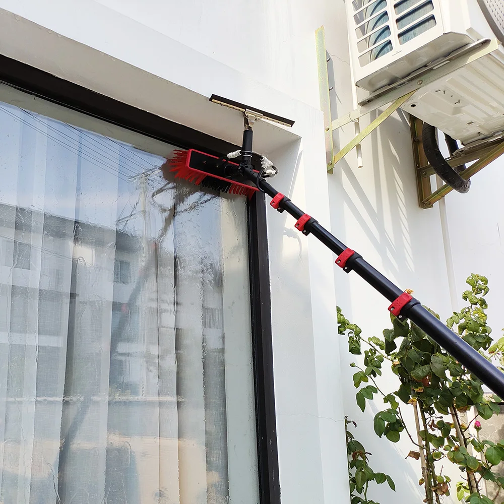household cleaning brush multi-functional window rail cleaning brush with scraper tip solar panel  brush
