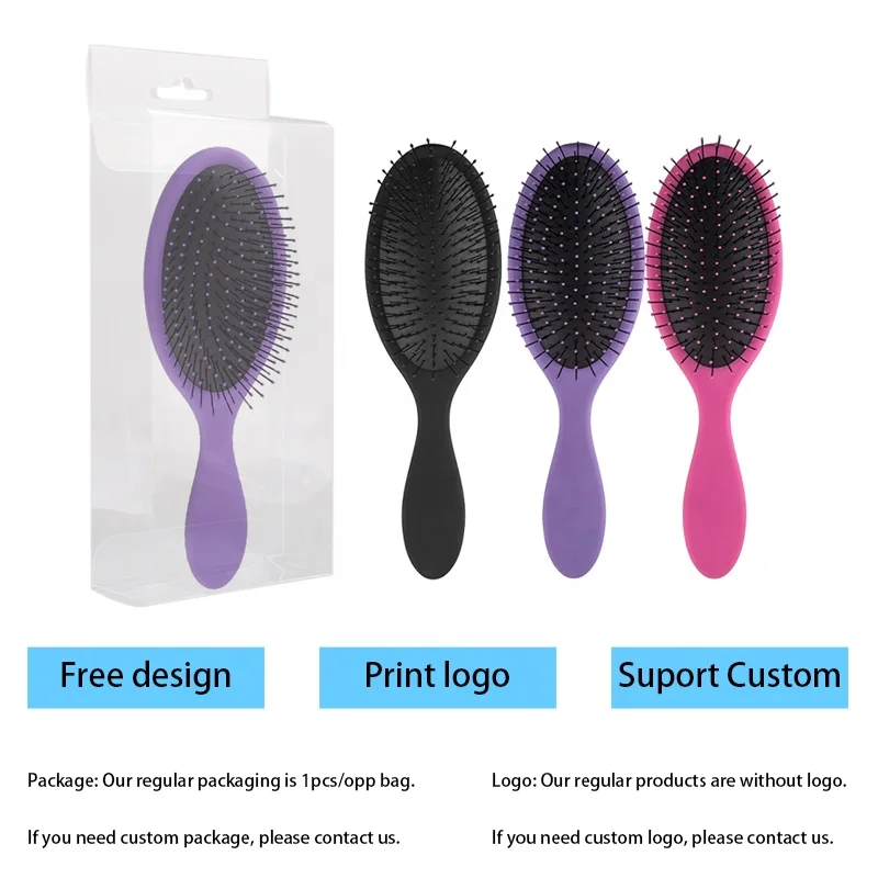 Artisans hot selling nylon kid curly hair brush cushion plastic detangling hair brush
