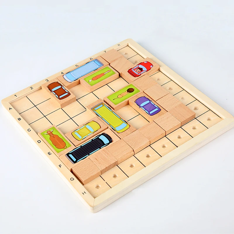 
Classic Intellectual Toy Wooden Huarong Road Customized Carving Pattern Huarong Road Sliding Puzzle 
