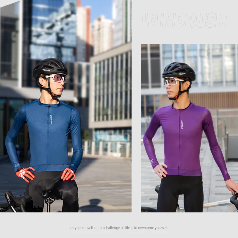 HBG 2110 Outdoor Popular Cycling Top for Men Long Sleeve Riding Jersey Sweat-absorbing and Breathable Bike Wear Suit Customized