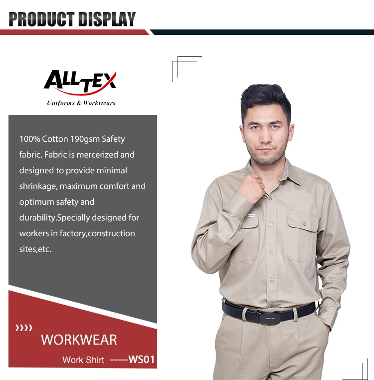 Hot Sale Customized Logo Polyester / Cotton Short Sleeve Mens Workwear Mechanic Uniform Work Shirts