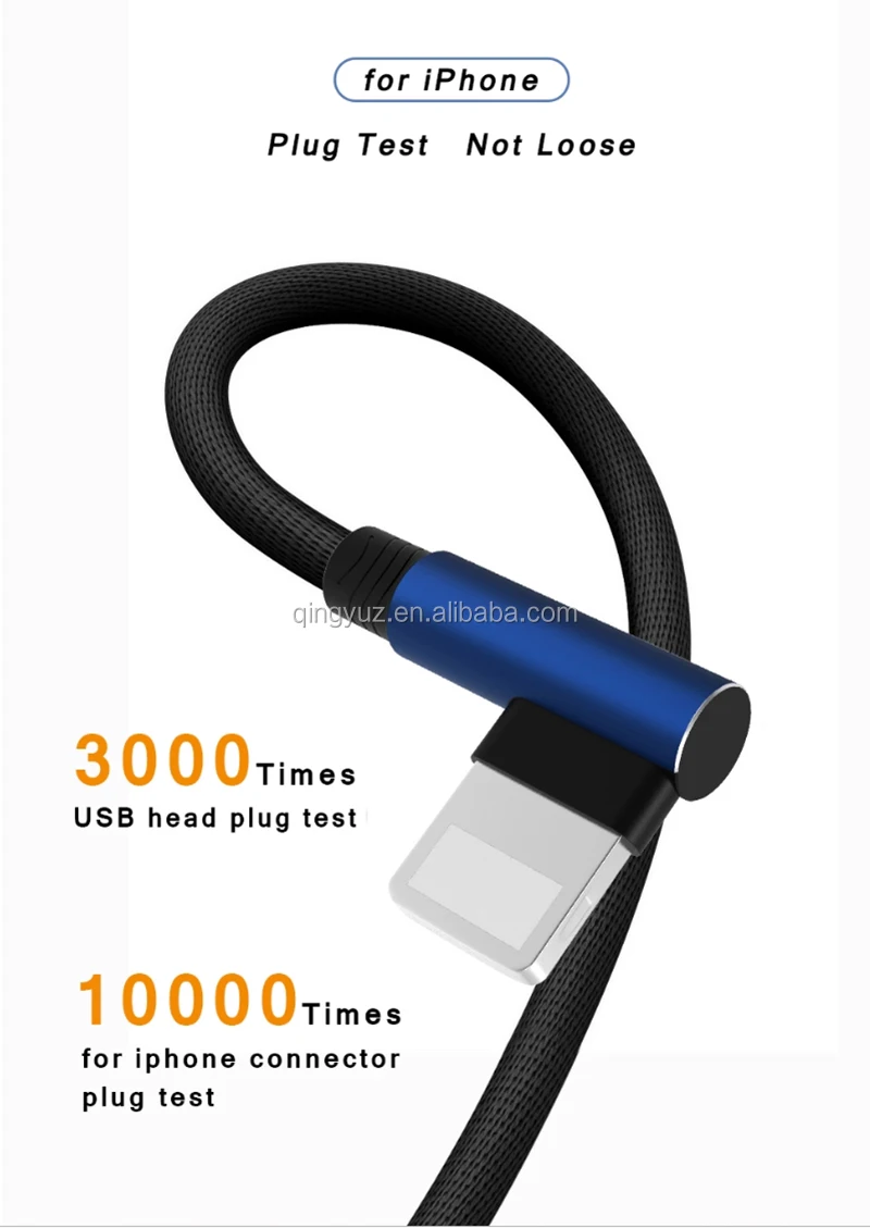  USB-кабель для быстрой зарядки iPhone 11 Pro Max XS XR X 8 7 6 5 iPad текстильный плетеный кабель передачи данных скорость 90 градусов 2 1