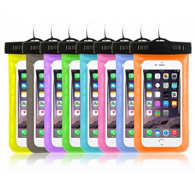 New fashion custom printed logo universal waterproof cell phone carry case PVC water proof phone bag