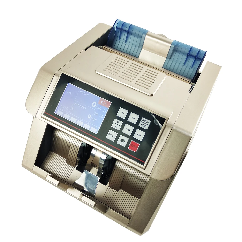 Turkish Liras  Money Value Counter  TRY bill counter Counting and Detecting Machine with UV/MG/IR/3D/MT function