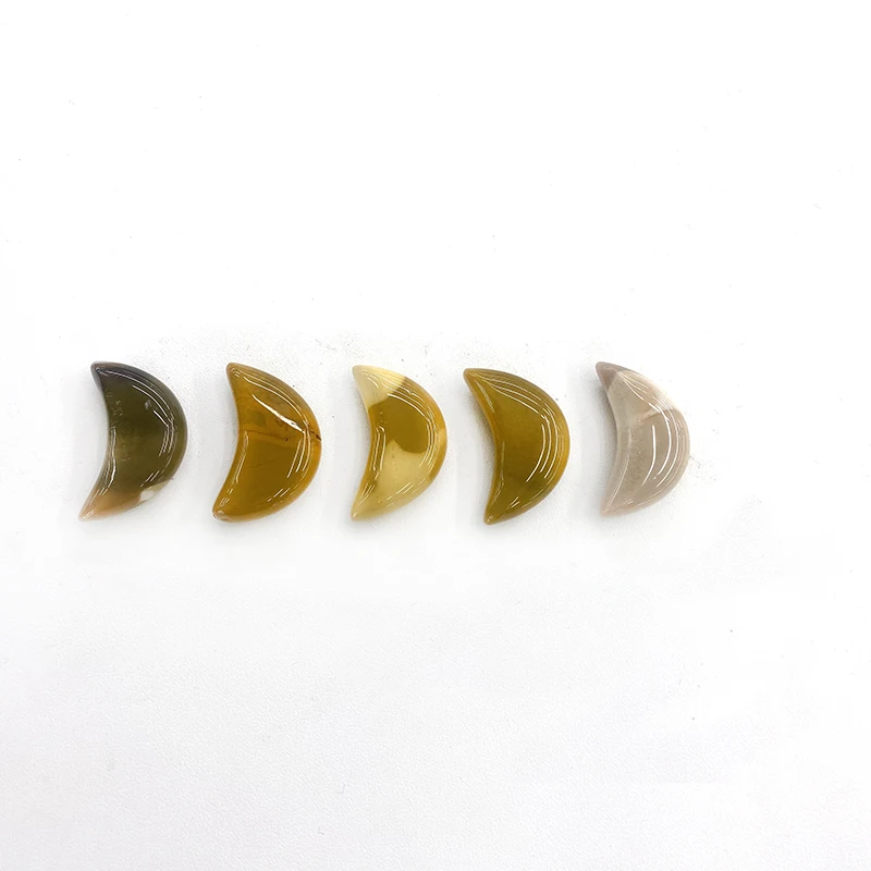 Hot Sale high quality Natural Crystal Moon Craft Healing Stones yolk stone Moon Carving for Decoration