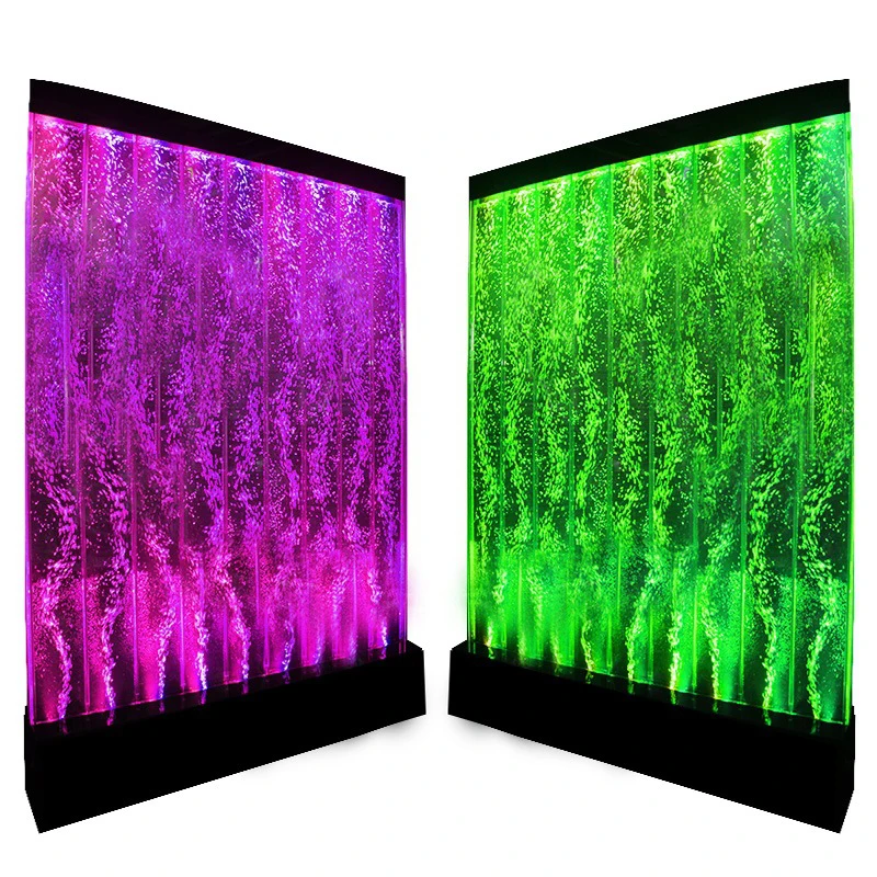 Indoor RGB Color-changing Water Bubble Wall Acrylic Large Fountain Room Divider for Home Decor
