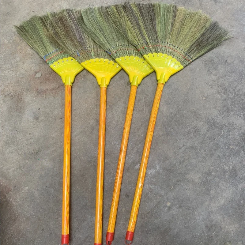 Wholesale Broom High Quality Grass Broom Wooden Broom Handle Less Than 1 Dollar Cleaning Household Items
