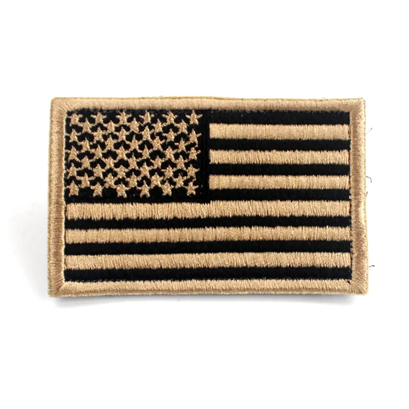 Country Flag Patch American USA Custom Embroidery Embroidered Patches Iron on -sew on -hook and Loop-stick on Rhinestones 10 Pcs