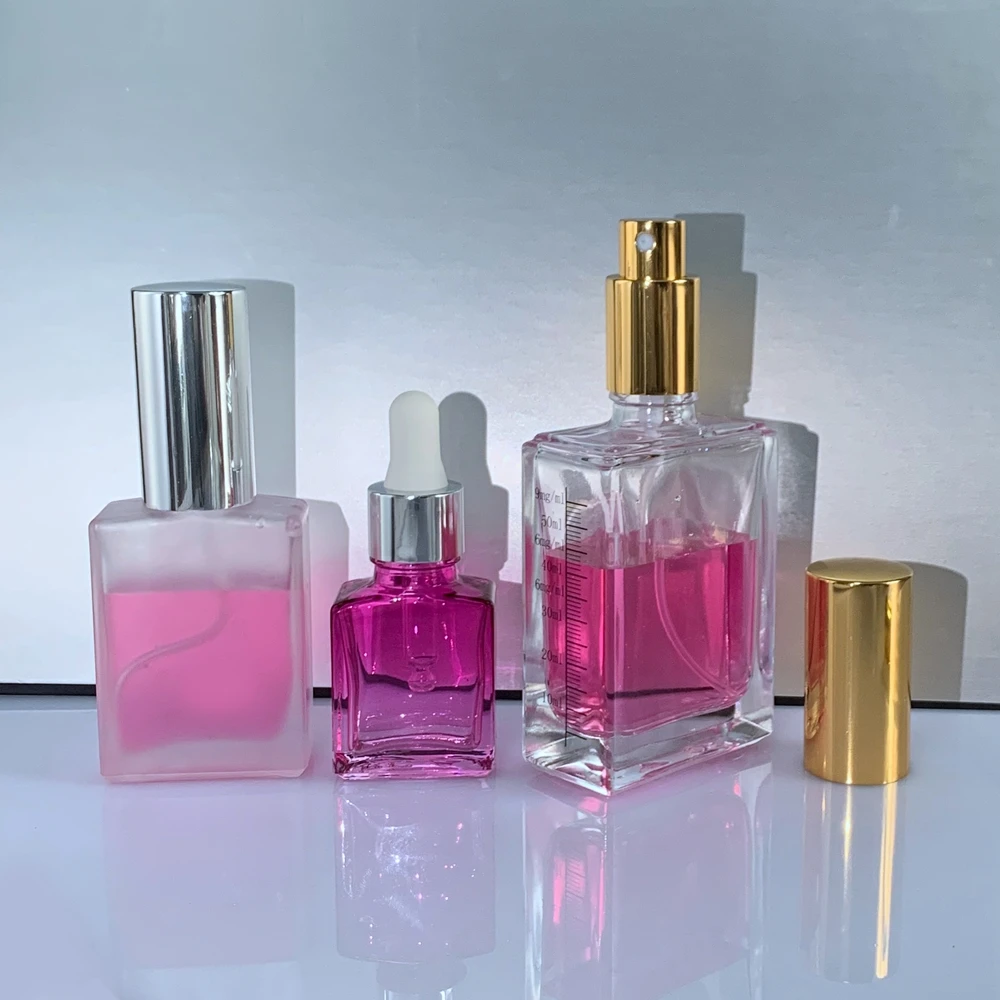 Luxury recyclable 30ml 50ml 100ml 120ml frosted glass perfume bottle with pump spray cap