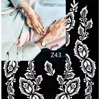 OEM 18*24cm  over 200 models henna flower henna tattoo hand PVC stencils templates design with photo