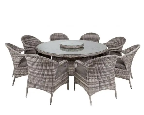 Green high quality resin wicker outdoor dining chair and table