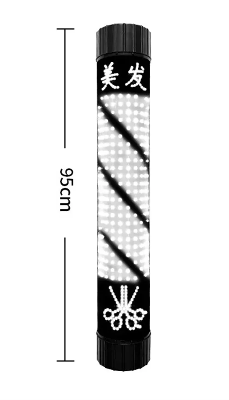 Kisen HOT Barber Shop Sign Pole Light Red White Blue Stripe Design Salon Wall Hanging Light Lamp Beauty Salon Lamp