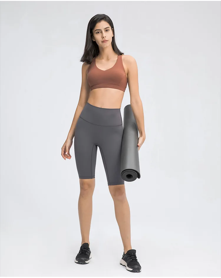 Athletic streetwear tights nylon spandex women fitness shorts