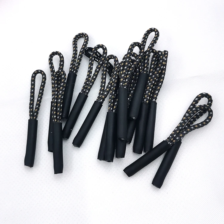 AC016 manufacturer supply high quality hand made heat shrink tips cord zipper puller