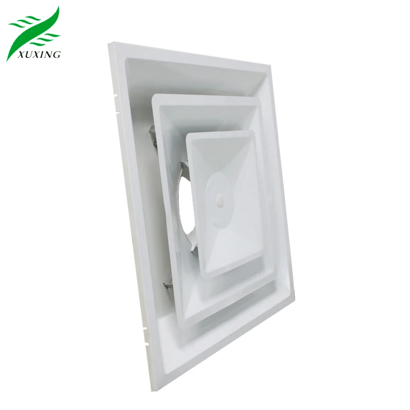 Hvac Ventilation Metal Decorative 2-Cone Panel Air Vent Diffuser Square Flat Ceiling Air Diffuser
