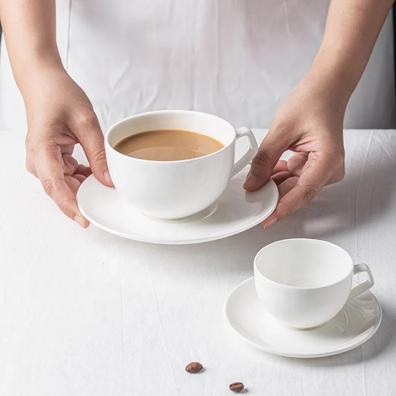 PITO Bone China Afternoon Ceramic Tea Set Cup Elegant Ceramic White Coffee Cup and Saucer Set Tea Cups