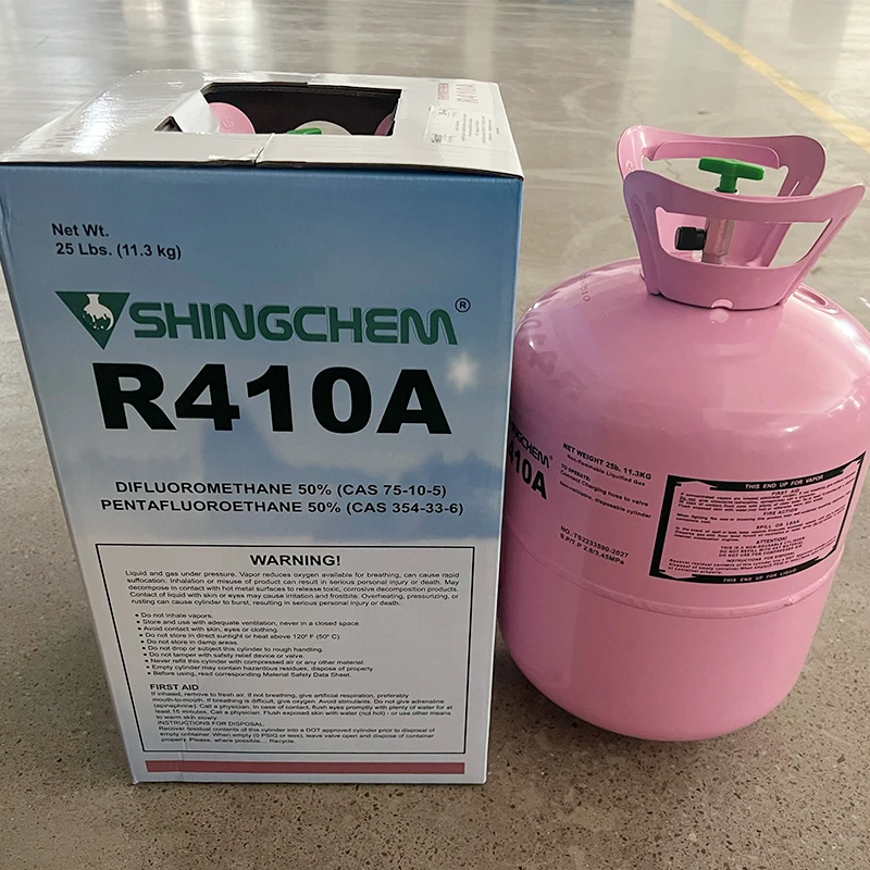 SHINGCHEM R410a 11.3kg Refrigerant Gas 25lbs Cylinder Gas China Factory R410a Refrigeration Gas