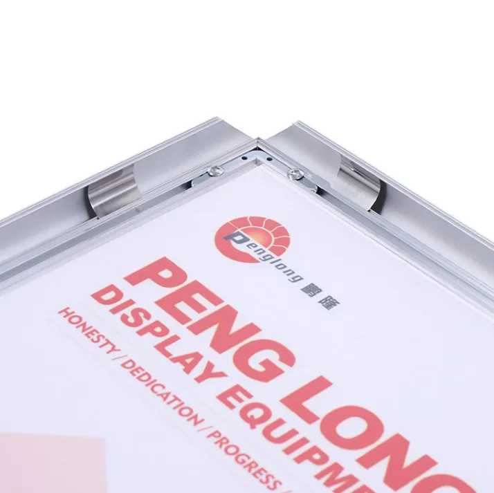 25mm profile silver anodized snap frame aluminum click open A0/A1/A2/A3/A4/A5 picture photo frame for advertising