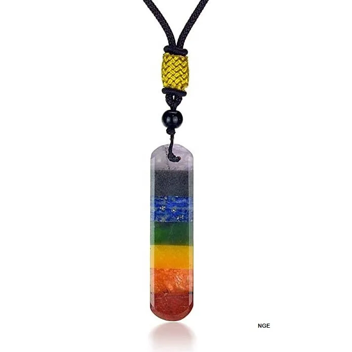 wholesale natural 7 chakra gemstone healing pendant necklace chakra healing pipe pendants buy from natural Gemstone Export