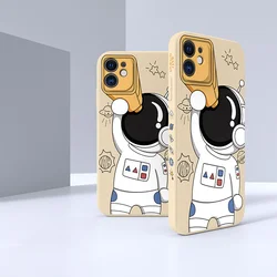 Ins Style Astronauts Spaceman Printing Phone Case Silicone Cute Cartoon Design Cover Case for iPhone 13 11 12 PRO MAX 6 7 8 x xs