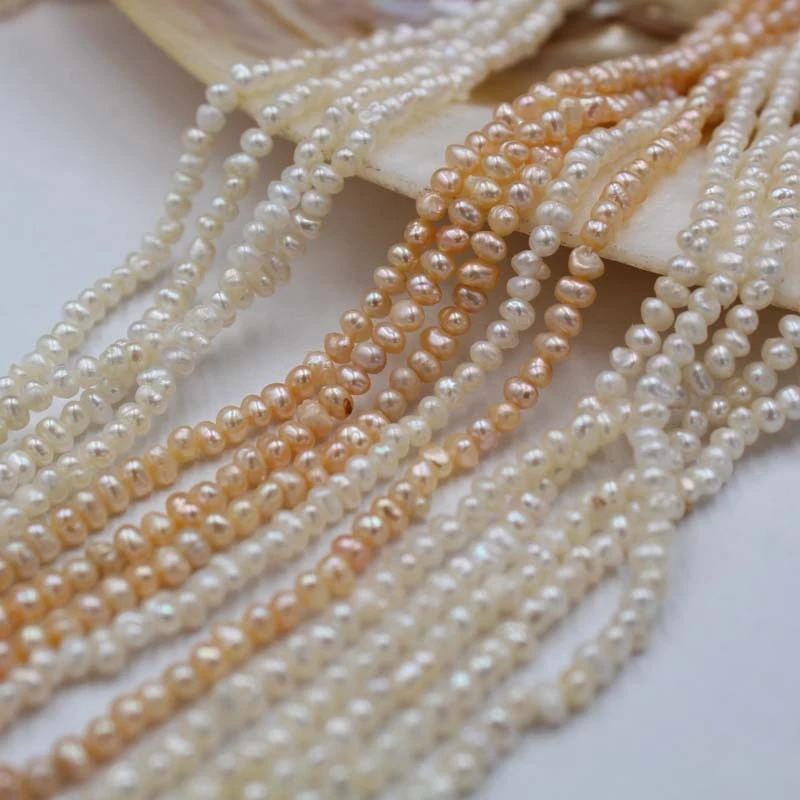2-3mm potato shape DIY small pearl strand for making jewelry freshwater pearl wholesale