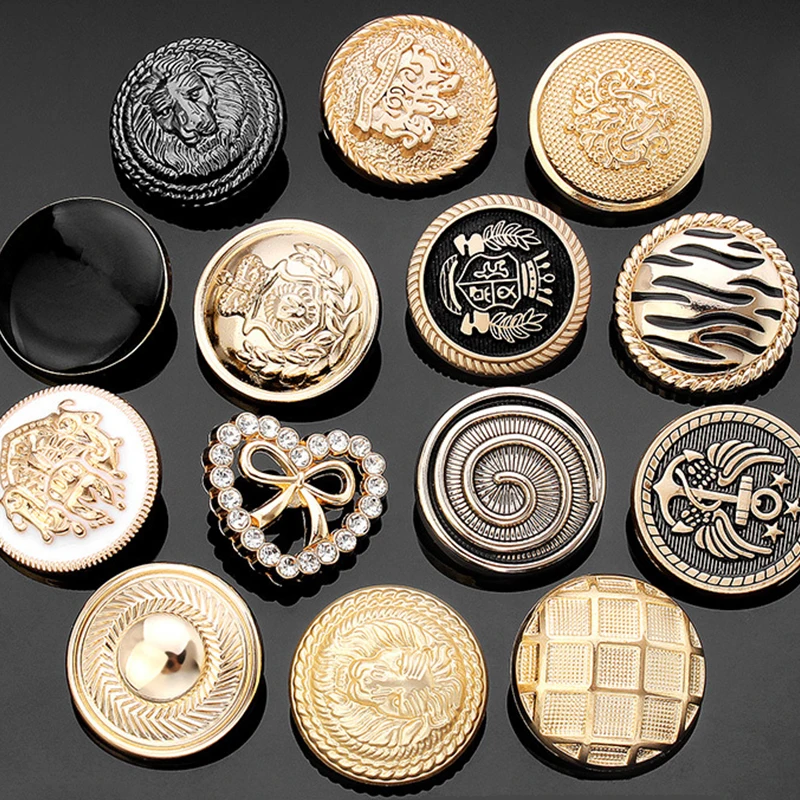 Custom Sewing Dome Retro Uniform Suit Buttons Shank Metal Button For Clothing