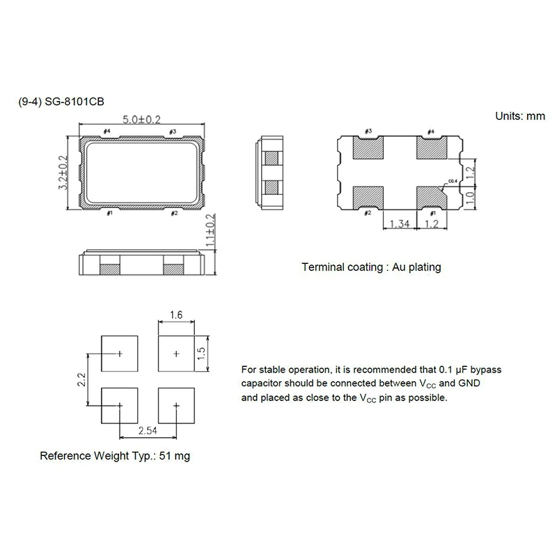 New and Original Hot sale  15PPM  5032 Size SG-8101CB Series Programmable Crystal Oscillator 0.67MHZ to 170MHZ
