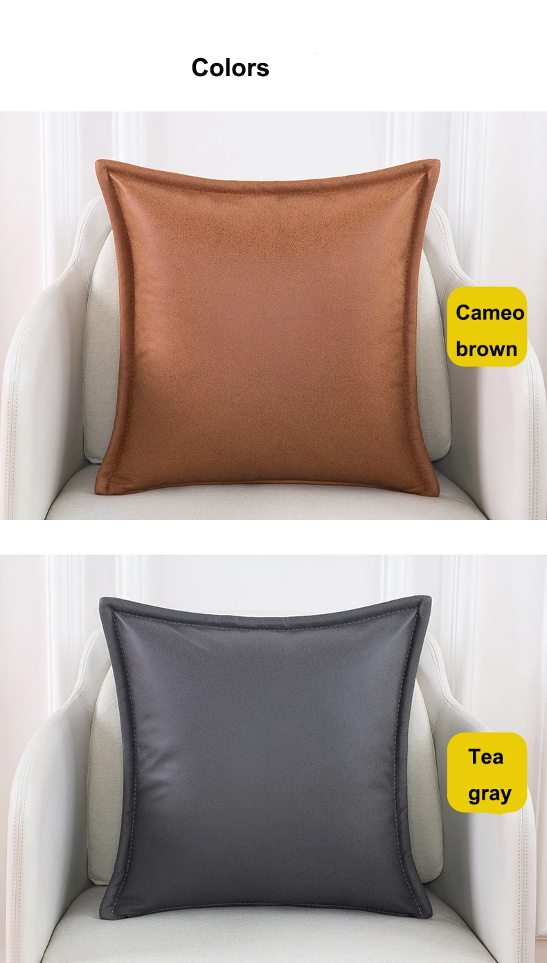 Technology cloth pillow  light luxury living room sofa high-end leather cushion pillowcase modern cushion lumbar pillow