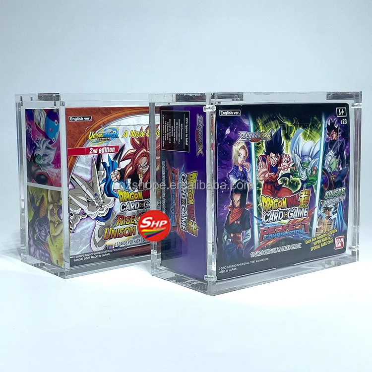 SHP Wholesale Acrylic Dragon Ball UW1 Rise of Unison Warrior Booster Box 2nd Edition Dragon Ball Super Z Trading Card Game Case