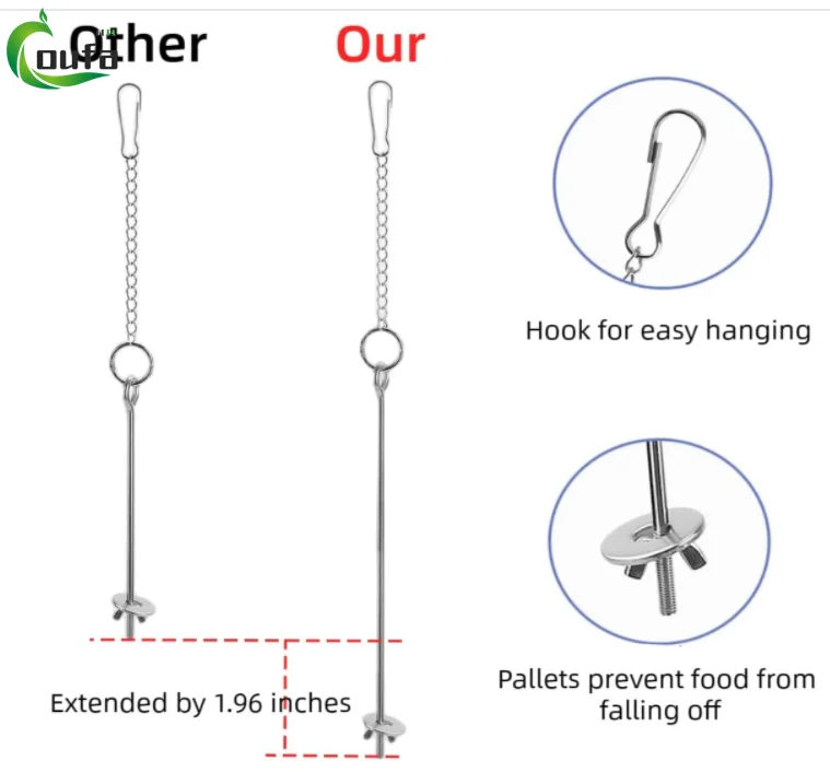 6 PCS Chicken Vegetable Fruit Hanging Feeder toy Chicken coop Chewing Foraging Accessories toy for Hens Roosters Chicks