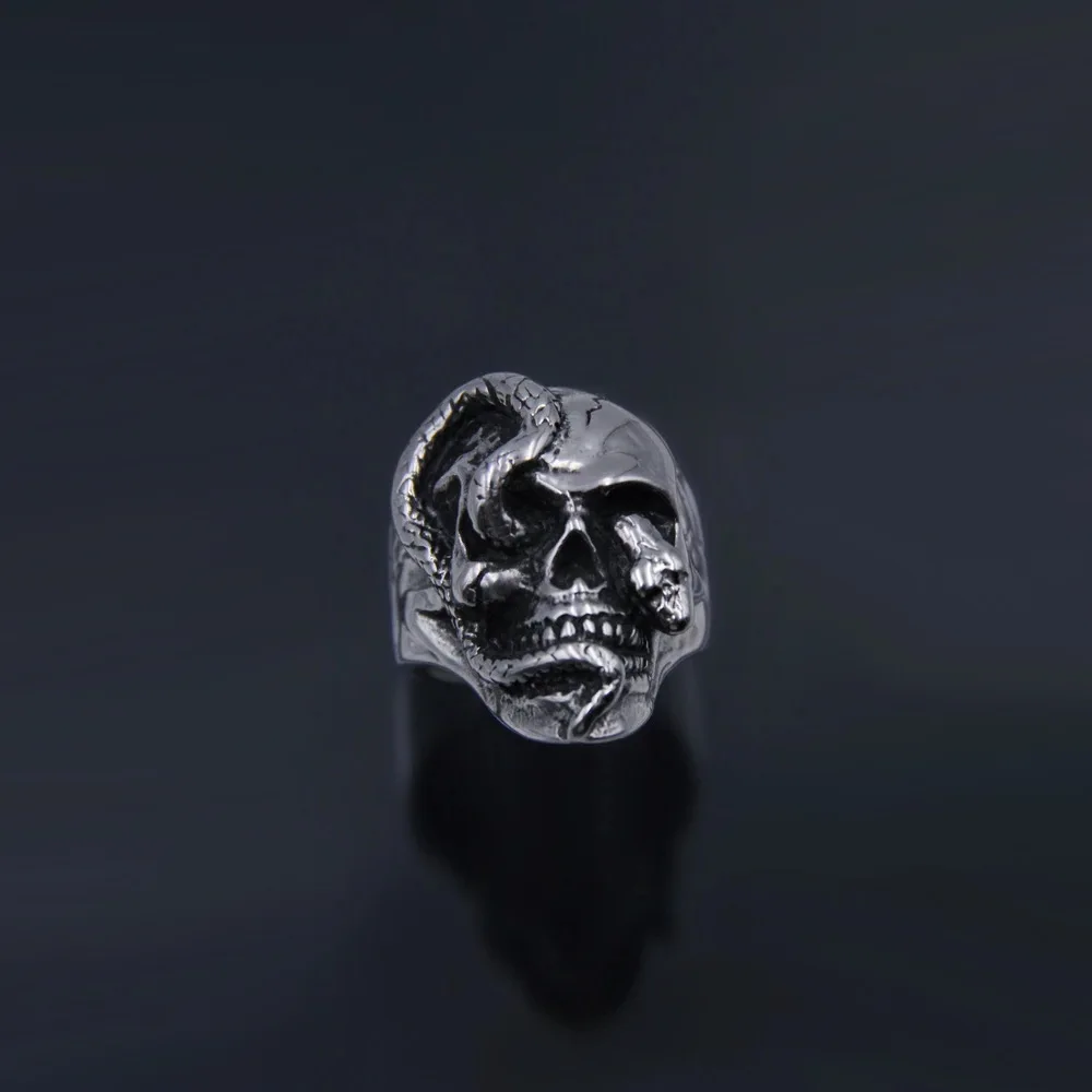 Motorcycle Riders And Bikers Jewelry Hiphop Punk Style Popular Exaggerated Skull Ring For Female
